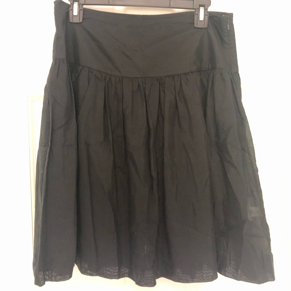 High-waisted Black Cotton Skirt